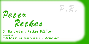 peter retkes business card